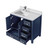 Lexora Jacques 36 in. W Left Offset Navy Blue Bath Vanity Cabinet, Cultured Marble Top, and Faucet Set