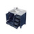 Lexora LVJ36SE101L Jacques 36 in. W Left Offset Navy Blue Bath Vanity Cabinet, Carrara Marble Top, and Faucet Set