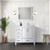 Lexora LVJ36SA101R Jacques 36 in. W Right Offset White Bath Vanity Cabinet, Carrara Marble Top, and Faucet Set