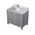 Lexora LVJ36SD101L Jacques 36 in. W Left Offset Distressed Grey Bath Vanity Cabinet, Carrara Marble Top, and Faucet Set