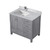 Lexora Jacques 36 in. W Left Offset Distressed Grey Bath Vanity Cabinet, Carrara Marble Top, and Faucet Set