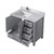 Lexora LVJ36SD101L Jacques 36 in. W Left Offset Distressed Grey Bath Vanity Cabinet, Carrara Marble Top, and Faucet Set