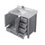 Lexora Jacques 36 in. W Left Offset Distressed Grey Bath Vanity Cabinet, Carrara Marble Top, and Faucet Set