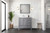 Lexora LVJ36SD101L Jacques 36 in. W Left Offset Distressed Grey Bath Vanity Cabinet, Carrara Marble Top, and Faucet Set