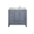 Lexora Jacques 36 in. W Right Offset Dark Grey Bath Vanity Cabinet, Carrara Marble Top, and Faucet Set