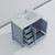 Lexora Jacques 36 in. W Right Offset Dark Grey Bath Vanity Cabinet, Carrara Marble Top, and Faucet Set