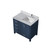 Lexora LVJ36SE101R Jacques 36 in. W Right Offset Navy Blue Bath Vanity Cabinet, Carrara Marble Top, and Faucet Set