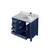 Lexora Jacques 36 in. W Right Offset Navy Blue Bath Vanity Cabinet, Carrara Marble Top, and Faucet Set
