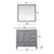 Lexora LVJ36SD311L Jacques 36 in. W Left Offset Distressed Grey Bath Vanity Cabinet, Cultured Marble Top, Faucet Set, and 34 in. Mirror