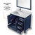 Lexora Jacques 36 in. W Left Offset Navy Blue Bath Vanity Cabinet, Cultured Marble Top, Faucet Set, and 34 in. Mirror