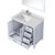 Lexora Jacques 36 in. W Left Offset White Bath Vanity Cabinet, Cultured Marble Top, Faucet Set, and 34 in. Mirror