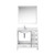 Lexora Jacques 36 in. W Left Offset White Bath Vanity Cabinet, Cultured Marble Top, Faucet Set, and 34 in. Mirror