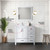 Lexora Jacques 36 in. W Left Offset White Bath Vanity Cabinet, Cultured Marble Top, Faucet Set, and 34 in. Mirror