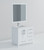Lexora Jacques 36 in. W Left Offset White Bath Vanity Cabinet, Cultured Marble Top, Faucet Set, and 34 in. Mirror