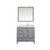 Lexora Jacques 36 in. W Right Offset Distressed Grey Bath Vanity Cabinet, Cultured Marble Top, Faucet Set, and 34 in. Mirror