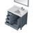 Lexora LVJ36SB311R Jacques 36 in. W Right Offset Dark Grey Bath Vanity Cabinet, Cultured Marble Top, Faucet Set, and 34 in. Mirror
