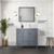 Lexora Jacques 36 in. W Right Offset Dark Grey Bath Vanity Cabinet, Cultured Marble Top, Faucet Set, and 34 in. Mirror