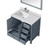 Lexora LVJ36SB311L Jacques 36 in. W Left Offset Dark Grey Bath Vanity Cabinet, Cultured Marble Top, Faucet Set, and 34 in. Mirror