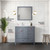 Lexora Jacques 36 in. W Left Offset Dark Grey Bath Vanity Cabinet, Cultured Marble Top, Faucet Set, and 34 in. Mirror