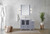 Lexora Volez 42 inch W Dark Grey Vanity Cabinet with Side Cabinet, and White Ceramic Top