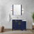 Lexora Volez 42 inch W Navy Blue Vanity Cabinet with Side Cabinet, and White Ceramic Top