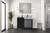 Lexora LZ342242SLIS000 Zilara 42 inch W Black and Grey Bath Vanity Cabinet and Castle Grey Marble Top