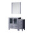 Lexora  LV341842SBESM28 Volez 42 in W x 18.25 in D Dark Grey Bath Vanity with Side Cabinet, White Ceramic Top, and 28 in Mirror