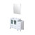 Lexora  LV341842SAESM28 Volez 42 in W x 18.25 in D White Bath Vanity with Side Cabinet, White Ceramic Top, and 28 in Mirror