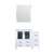 Lexora LV341842SAESM28 Volez 42 inch W White Bath Vanity Cabinet with Side Cabinet, White Ceramic Top, and 28 in Mirror