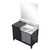 Lexora LZ342242SLISM34 Zilara 42 inch W Black and Grey Bath Vanity Cabinet, Castle Grey Marble Top and 34 in Mirror