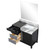Lexora Zilara 42 inch W Black and Grey Bath Vanity Cabinet, Castle Grey Marble Top and 34 in Mirror