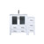 Lexora Volez 42 inch W White Vanity Cabinet with Side Cabinet, White Ceramic Top, and Faucet Set