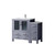 Lexora Volez 42 inch W Dark Grey Vanity Cabinet with Side Cabinet, White Ceramic Top, and Faucet Set