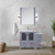 Lexora Volez 42 inch W Dark Grey Bath Vanity Cabinet with Side Cabinet, Faucet Set, White Ceramic Top, and 28 in Mirror