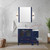 Lexora LV341842SEESM28F Volez 42 inch W Navy Blue Bath Vanity Cabinet with Side Cabinet, Faucet Set, White Ceramic Top, and 28 in Mirror