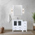 Lexora LV341842SAESM28F Volez 42 inch W White Bath Vanity Cabinet with Side Cabinet, Faucet Set, White Ceramic Top, and 28 in Mirror