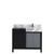 Lexora LZ342242SLISFBG Zilara 42 inch W Black and Grey Bath Vanity Cabinet, Castle Grey Marble Top and Gun Metal Faucet Set