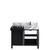 Lexora LZ342242SLISFBG Zilara 42 inch W Black and Grey Bath Vanity Cabinet, Castle Grey Marble Top and Gun Metal Faucet Set