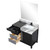 Lexora Zilara 42 inch W Black and Grey Bath Vanity Cabinet, Castle Grey Marble Top, Matte Black Faucet Set and 34 in Mirror