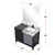 Lexora Zilara 42 inch W Black and Grey Bath Vanity Cabinet, Castle Grey Marble Top, Matte Black Faucet Set and 34 in Mirror
