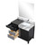 Lexora LZ342242SLISM34FMC Zilara 42 inch W Black and Grey Bath Vanity Cabinet, Castle Grey Marble Top, Chrome Faucet Set and 34 in Mirror