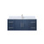 Lexora Geneva 48 in. W Navy Blue Wall Mount Bath Vanity Cabinet, Cultured Marble Top, and Faucet Set