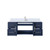 Lexora LVG48SE301 Geneva 48 in. W Navy Blue Wall Mount Bath Vanity Cabinet, Cultured Marble Top, and Faucet Set