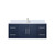 Lexora LVG48SE201 Geneva 48 in. W Navy Blue Wall Mount Bath Vanity Cabinet, White Quartz Top, and Faucet Set