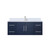 Lexora Geneva 48 in. W Navy Blue Wall Mount Bath Vanity Cabinet, White Quartz Top, and Faucet Set