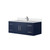 Lexora Geneva 48 in. W Navy Blue Wall Mount Bath Vanity Cabinet, White Quartz Top, and Faucet Set