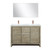 Lexora Lafarre 48 inch W x 20 in D Rustic Acacia Double Sink Vanity Cabinet, White Quartz Top, Rose Gold Faucet Set and 43 in Mirror