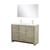 Lexora LLF48SKSOSM43FRG Lafarre 48 inch W x 20 in D Rustic Acacia Double Sink Vanity Cabinet, White Quartz Top, Rose Gold Faucet Set and 43 in Mirror