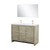 Lexora Lafarre 48 inch W x 20 in D Rustic Acacia Double Sink Vanity Cabinet, White Quartz Top, Rose Gold Faucet Set and 43 in Mirror