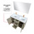 Lexora LLF48SKSOSM43FRG Lafarre 48 inch W x 20 in D Rustic Acacia Double Sink Vanity Cabinet, White Quartz Top, Rose Gold Faucet Set and 43 in Mirror